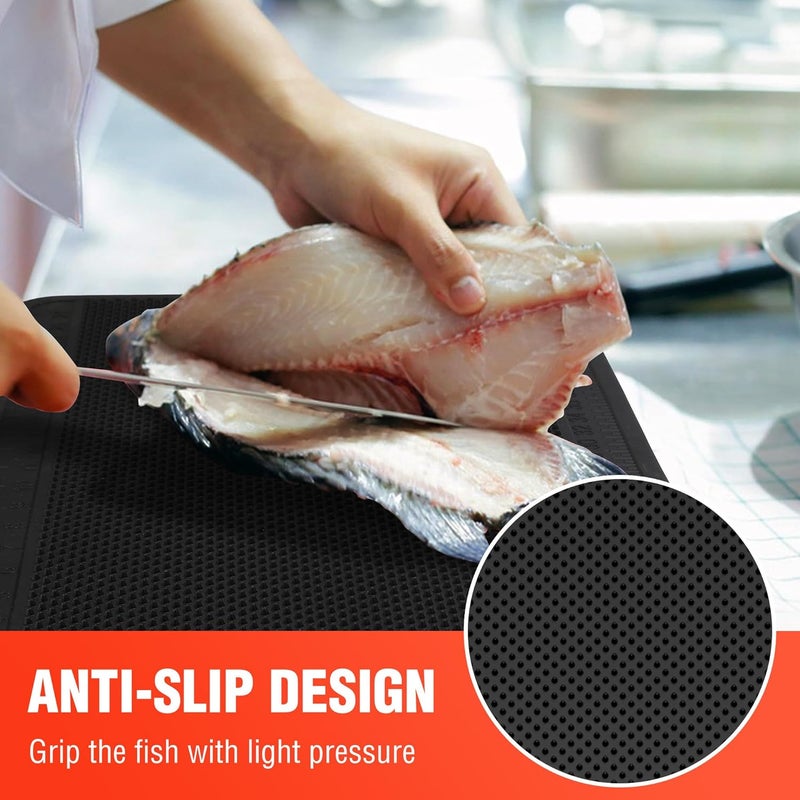 FLISSA Nonslip Fish Fillet Mat with Measuring Scale, 24"*13", Durable & Portable Fish Cleaning Mat for Easy Filleting, Large Fish Mat for Fish Cleaning and Cutting Board - Image 4